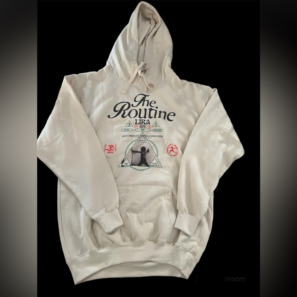 The Routine Lira Graphic Men Hoodie size Medium Tan